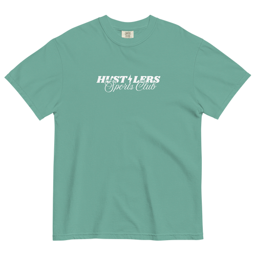 Hustlers Sports Club Cycling Club Tee in charcoal — front view
