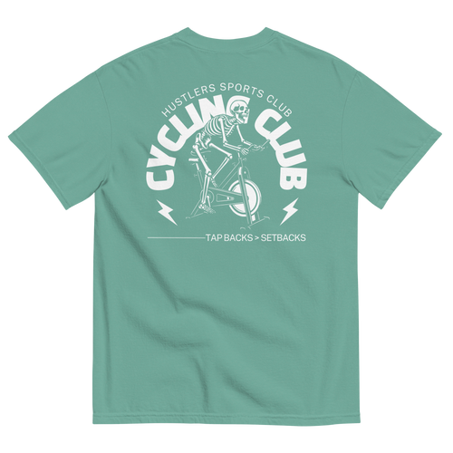 Cycling Club Tee in teal — back view